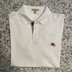Burberry Brit White Pique Polo with Nova Check Pattern